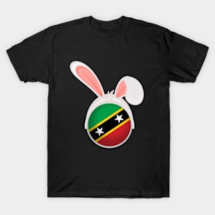 happy easter St Kitts and Nevis bunny ears flag cute designs T-Shirt